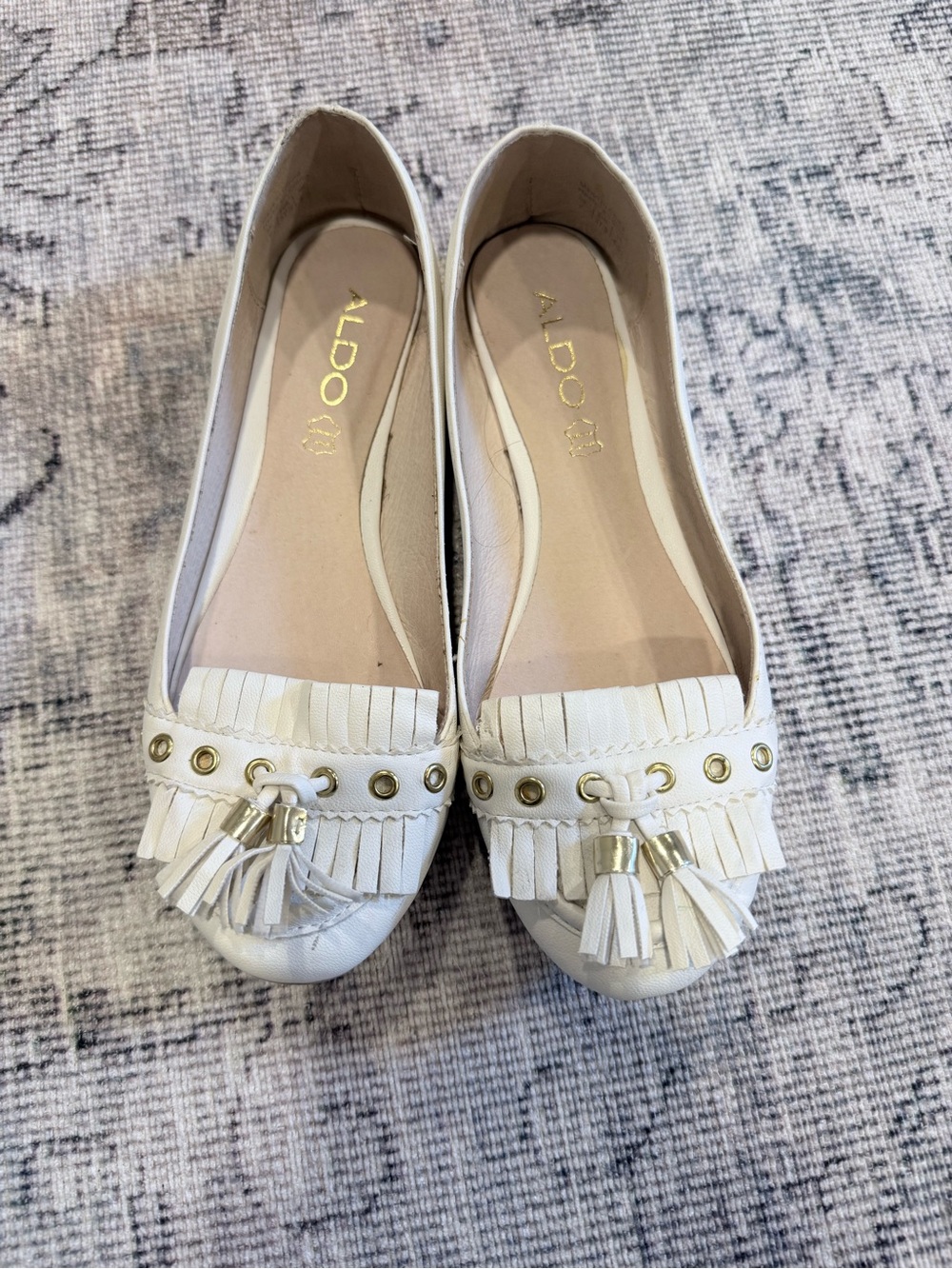 ALDO White Tassel Fringe Loafers